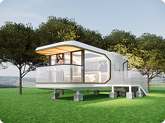 Model 40ft 20ft 2 Story Pod House Prefab Combination 3 Bedroom 2 Bath Apple Cabin